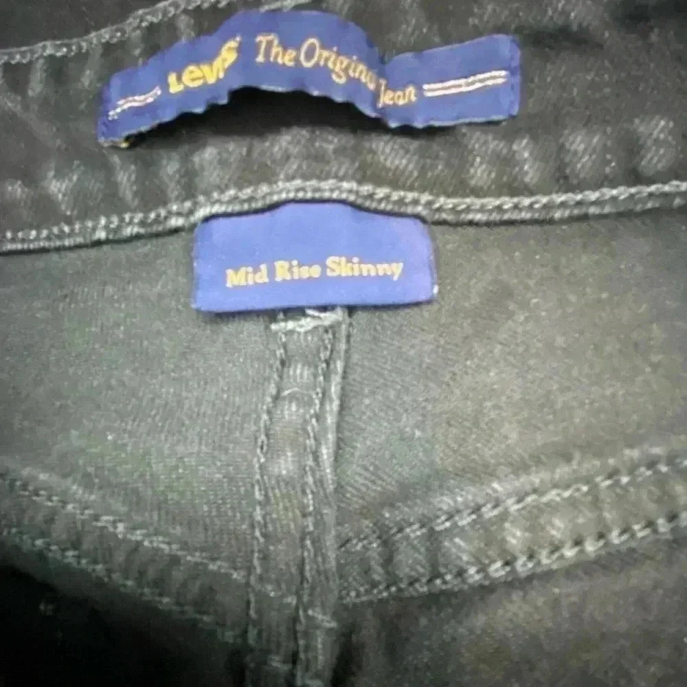 Women’s Levi Strauss Black Mid Rise Skinny Jeans Black Tab - Picture 7 of 7